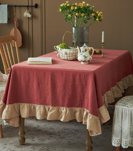 Square Tablecloth for Round Table, Red Modern Table Cloth, Ramie Tablecloth for Home Decoration, Extra Large Rectangle Tablecloth for Dining Room Table-Art Painting Canvas