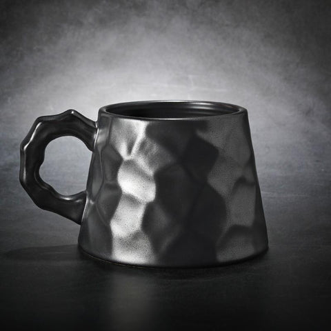 Ceramic Coffee Mug, Large Capacity Coffee Cups, Large Handmade Pottery Coffee Cup, Large Tea Cup, Black Coffee Cup-Art Painting Canvas