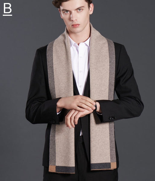 Fashion Scarf, Simple Business Formal Men Scarf Styles, Beige Thick Wool Scarf, Wool Scarf for Gentleman, Men's Winter Scarf, Casual Scarf Men, Men's Wool Scarf Winter-Art Painting Canvas