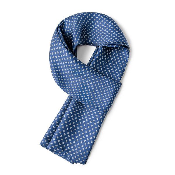 Formal Wear Silk Scarf, Silk Ascot For Men, Blue Mens Spring Autumn Scarf, Lightweight Silk Scarf Men, Silk Neckerchief For Business, Mens Dress Silk Scarf, Long Silk Scarf for Men, High Quality Silk Necktie-Art Painting Canvas