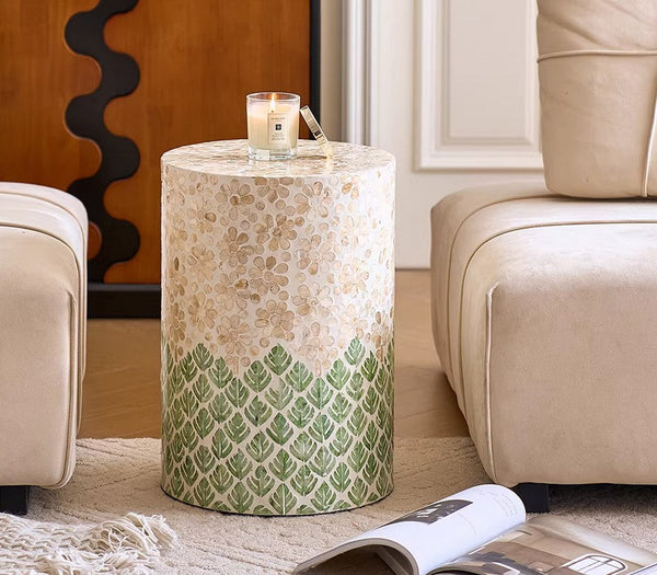 Small End Table, Portable Casual Side Table, Shell Small Sofa Side Table, Modern Side Table, Contemporary Bedside Table, Bedside Small Side Table, Creative Coffee Table, Contemporary Side Table-Art Painting Canvas