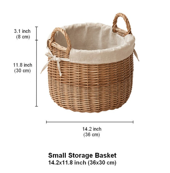 Large Round Storage Basket for Clothes, Natural Hand-woven Wicker Storage Basket for Clothes, Willow Weaving Baskets for Clothes, Extra Large Kitchen Storage Baskets-Art Painting Canvas