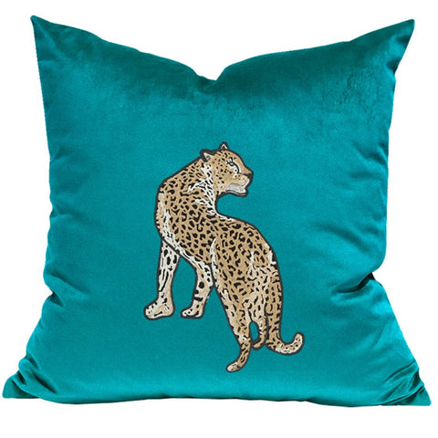 Decorative Pillows for Living Room, Modern Sofa Pillows, Cheetah Decorative Throw Pillows, Contemporary Throw Pillows-Art Painting Canvas