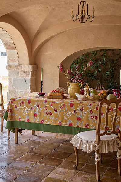 Farmhouse Table Cloth, Dining Room Flower Table Cloths, Large Square Tablecloth for Round Table, Extra Large Rectangular Table Covers for Kitchen-Art Painting Canvas