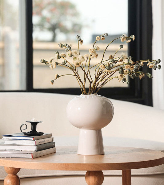 Porcelain Vases for Modern Home Decor, Handmade Modern Flower Vase, Contemporary Vases on Dining Table, Centerpiece Ceramic Bouquet Vases-Art Painting Canvas