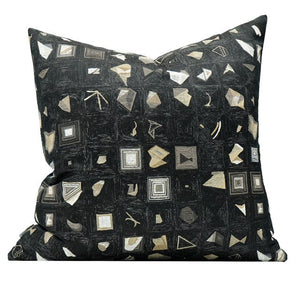 Abstract Black Decorative Throw Pillows, Geomeric Contemporary Square Modern Throw Pillows for Couch, Large Simple Throw Pillow for Interior Design-Art Painting Canvas