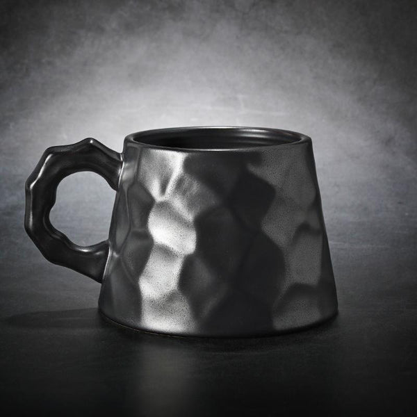 White Ceramic Coffee Mug, Large Capacity Coffee Cups, Large Tea Cup, Large Handmade Pottery Coffee Cup, Black Coffee Cup-Art Painting Canvas