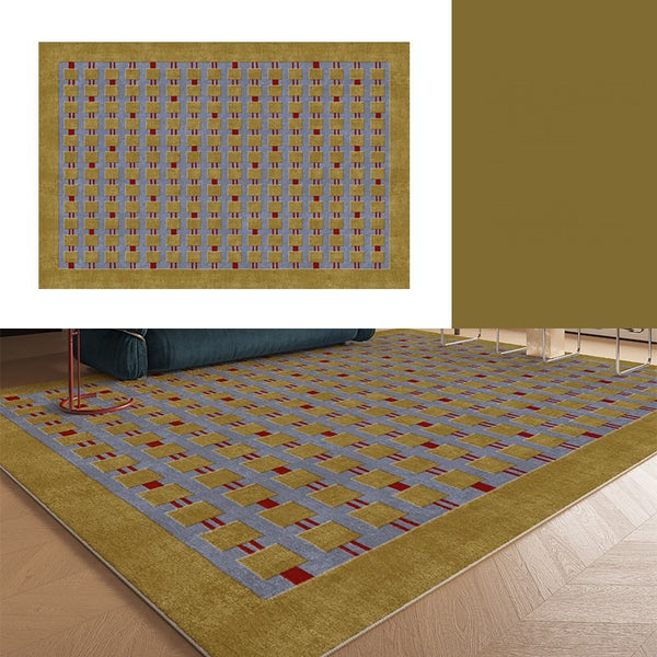 Mid Century Modern Rugs for Living Room, Vintage Area Rugs for Bedroom, Large Contemporary Area Rugs for Dining Room-Art Painting Canvas