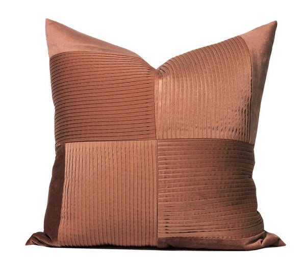 Large Modern Sofa Pillows, Decorative Modern Pillows for Couch, Brick Red Modern Pillows for Living Room, Contemporary Throw Pillows-Art Painting Canvas