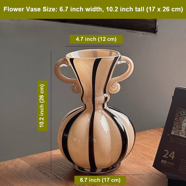 Creative Modern Vases for Living Room, Flower Vases on Table, Modern Glass Flower Vases, Glass Flower Vases, Handmade Glass Bud Vases-Art Painting Canvas