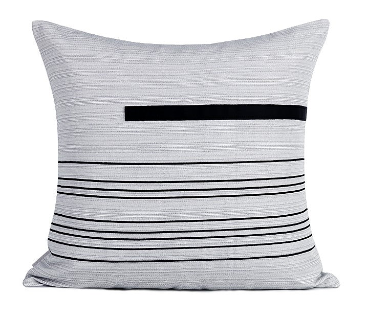 Modern Sofa Pillow, Simple Black and White Modern Throw Pillows, Throw Pillow for Couch, Decorative Throw Pillows, Throw Pillow for Living Room-Art Painting Canvas