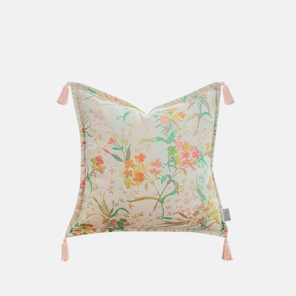 Embroidered Floral Bird Pattern Pillow Covers, Living Room Decorative Pillows, Modern Decorative Cushions, Decorative Pillows for Bed, Decorative Pillow Arrangement Ideas for Interior Design-Art Painting Canvas