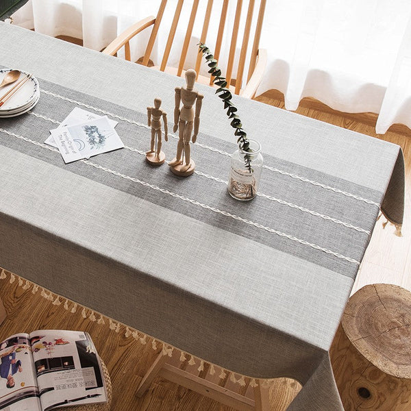 Dining Room Table Large Rectangle Table Cover, Modern Rectangular Table Cloth for Oval Table, Cotton and Linen Tablecloth for Kitchen-Art Painting Canvas