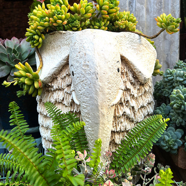 Large Elephant Flowerpot, Resin Statue for Garden, Modern Animal Statue for Garden Ornaments, Villa Outdoor Decor Gardening Ideas