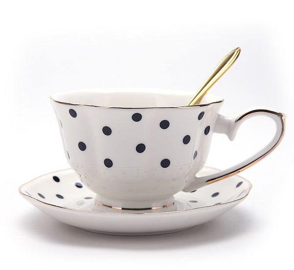 Unique Porcelain Cup and Saucer, Creative Ceramic Coffee Cups, Beautiful British Tea Cups, Creative Bone China Porcelain Tea Cup Set-Art Painting Canvas
