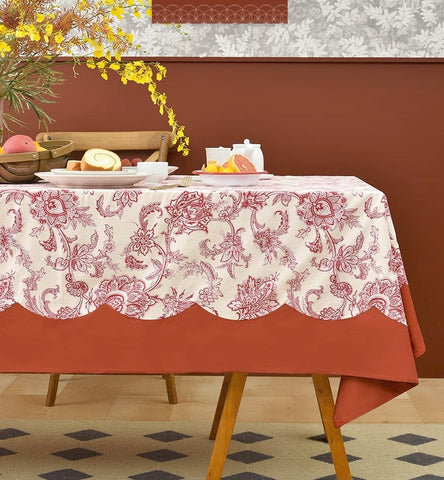 Extra Large Rectangle Tablecloth for Dining Room Table, Country Farmhouse Tablecloth, Flowers Pattern Rustic Table Covers for Kitchen, Square Tablecloth for Round Table-Art Painting Canvas