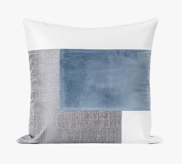 Sky Blue Abstract Contemporary Throw Pillow for Living Room, Modern Sofa Throw Pillows, Large Decorative Throw Pillows for Couch-Art Painting Canvas