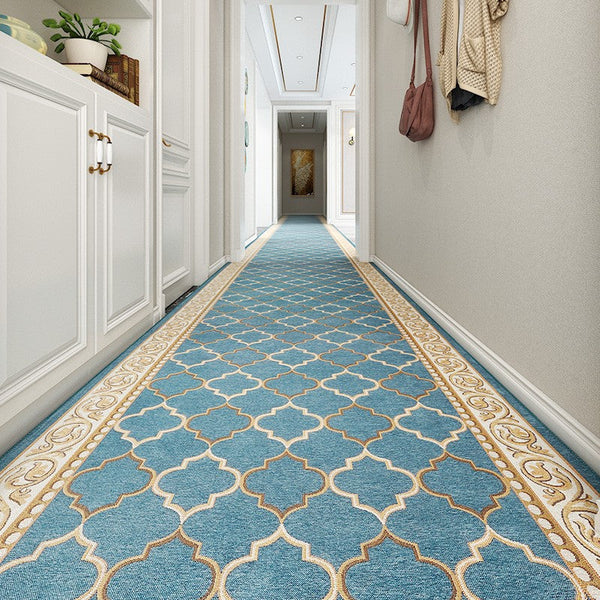 Modern Long Hallway Runners, Entryway Runner Rugs, Stain-resistant Non Slip Entrance Hallway Runners, Extra Long Narrow Runner Rugs, Kitchen Runner Rugs, Blue Hallway Runners-Art Painting Canvas