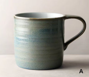 Creative Handmade Coffee Mugs, Blue Green Black Ceramic Coffee Mugs, Large Modern Handmade Pottery Coffee Cup, Large Capacity Coffee Mugs-Art Painting Canvas