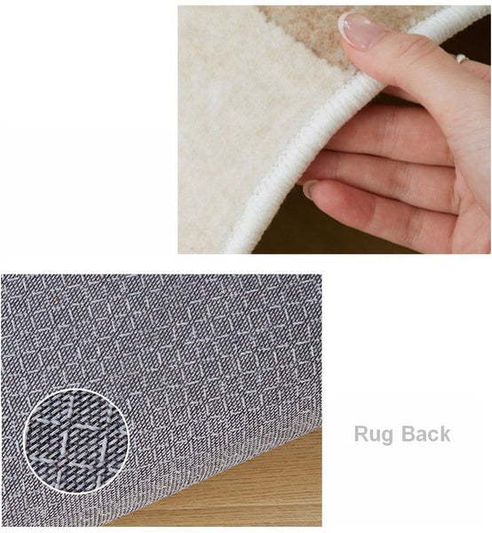 Unique Geometric Modern Rugs under Dining Room Table, Brown Modern Carpets for Office, Abstract Modern Rugs for Living Room, Contemporary Modern Rugs Next to Bed-Art Painting Canvas