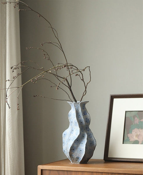 Porcelain Vases for Modern Home Decor, Contemporary Vases on Dining Table, Centerpiece Ceramic Bouquet Vases, Elegant Handmade Modern Flower Vase-Art Painting Canvas