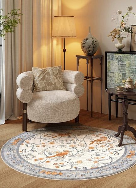 Dining Room Contemporary Round Rugs, Bedroom Modern Round Rugs, Modern Rug Ideas for Living Room, Circular Modern Rugs under Chairs-Art Painting Canvas