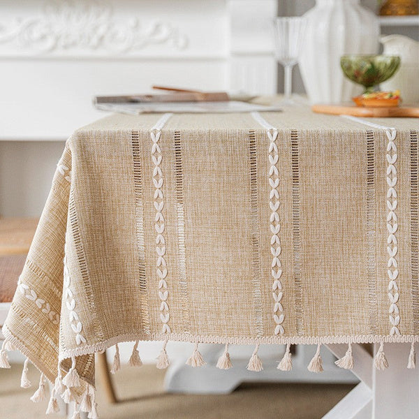 Modern Rectangular Table Cloth for Dining Room Table, Linen Square Tablecloth for Kitchen, Extra Large Table Covers for Sale-Art Painting Canvas