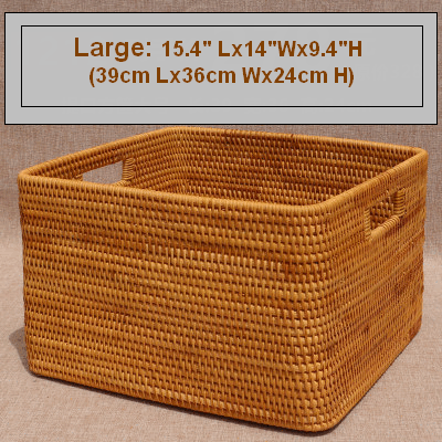 Extra Large Storage Baskets for Living Room, Storage Baskets for Clothes, Rectangular Storage Basket for Shelves, Woven Rattan Storage Basket for Kitchen-Art Painting Canvas