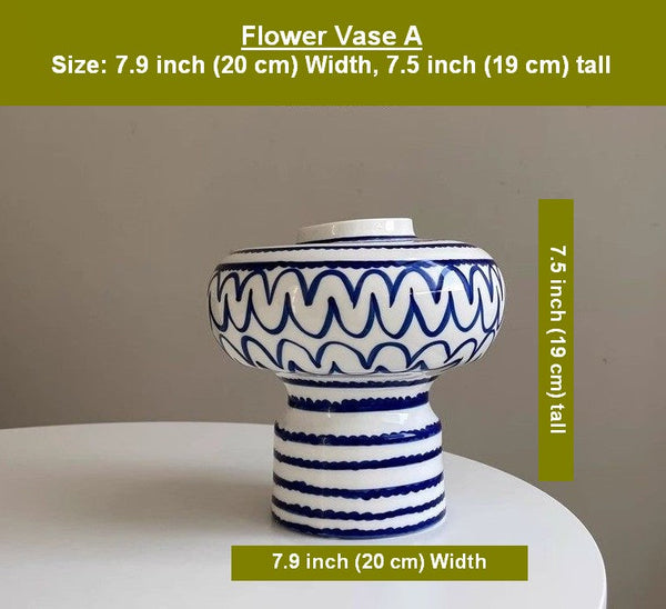Modern Ceramic Flower Vases, Handmade Water Holding Flower Vases, Porcelain Bud Vases, Small Flower Vases on Table-Art Painting Canvas