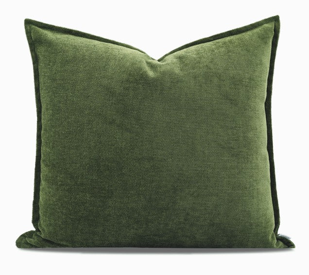 Large Throw Pillow for Interior Design, Simple Decorative Throw Pillows, Large Green Square Modern Throw Pillows for Couch, Contemporary Modern Sofa Pillows-Art Painting Canvas