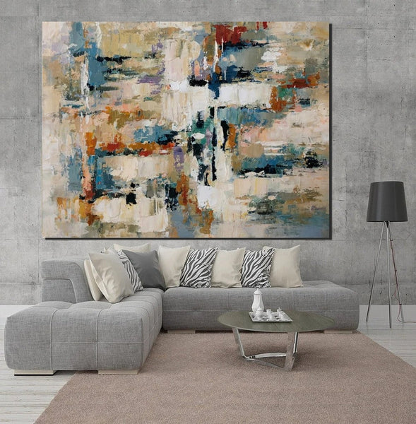 Extra Large Paintings, Acrylic Abstract Art, Modern Abstract Acrylic Painting, Living Room Wall Painting, Large Paintings for Living Room-Art Painting Canvas