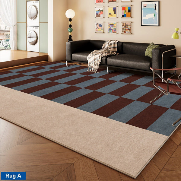 Colorful Modern Rugs for Living Room, Dining Room Geometric Modern Rugs, Mid Century Modern Rugs, Contemporary Modern Rugs under Coffee Table-Art Painting Canvas