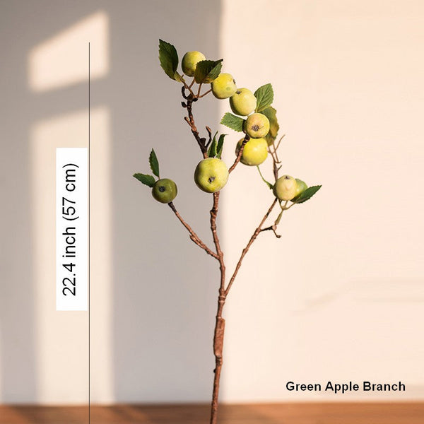 Green Apple Branch, Fruit Branch, Table Centerpiece, Beautiful Modern Flower Arrangement Ideas for Home Decoration, Simple Artificial Floral for Dining Room-Art Painting Canvas