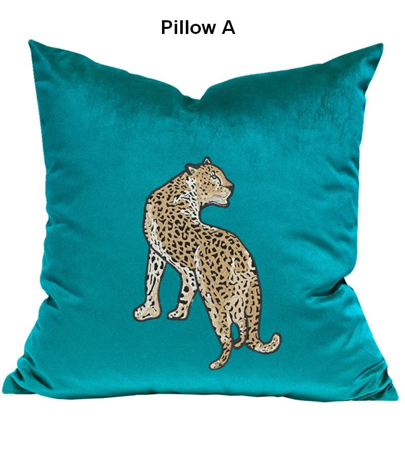 Decorative Pillows for Living Room, Modern Sofa Pillows, Cheetah Decorative Throw Pillows, Contemporary Throw Pillows-Art Painting Canvas