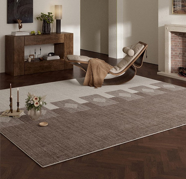 Modern Rugs under Dining Room Table, Mid Century Geometric Carpets, Abstract Modern Rugs for Living Room, Contemporary Modern Rugs Next to Bed-Art Painting Canvas