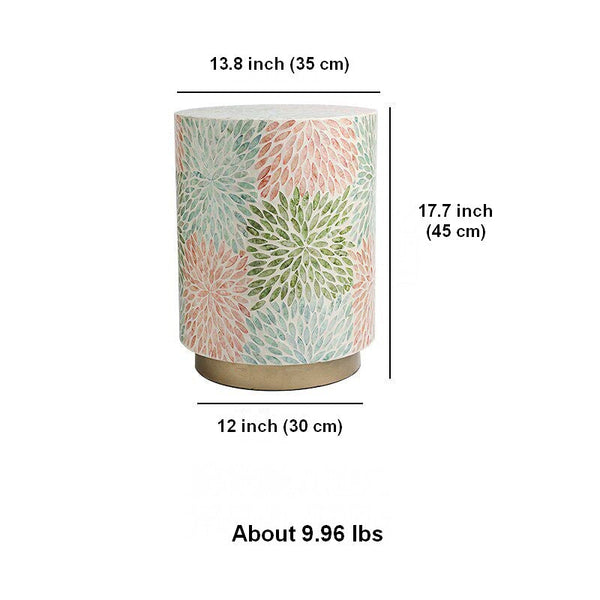 Unique Small End Table, Contemporary Small Sofa Side Table, Portable Casual Side Table, Creative Coffee Table, Shell Small Side Table-Art Painting Canvas