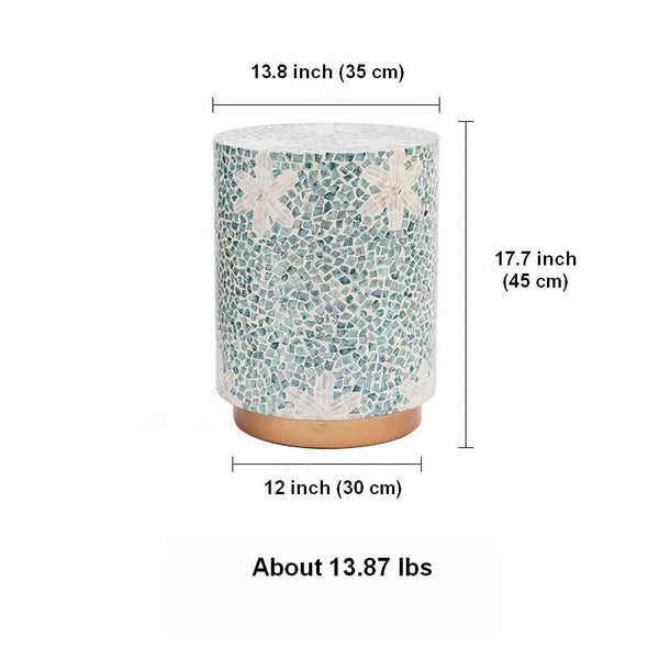 Modern Small Sofa Side Table, Unique Small End Table, Creative Coffee Table, Contemporary Round Side Table, Portable Casual Side Table-Art Painting Canvas