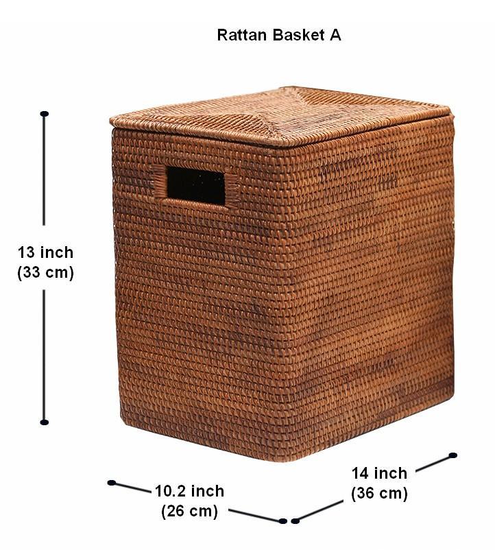 Storage Baskets for Bathroom, Rectangular Storage Baskets, Large Brown Rattan Storage Baskets, Storage Basket with Lid, Storage Baskets for Clothes-Art Painting Canvas