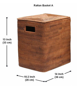 Storage Baskets for Bathroom, Rectangular Storage Baskets, Large Brown Rattan Storage Baskets, Storage Basket with Lid, Storage Baskets for Clothes-Art Painting Canvas