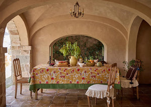 Farmhouse Table Cloth, Dining Room Flower Table Cloths, Large Square Tablecloth for Round Table, Extra Large Rectangular Table Covers for Kitchen-Art Painting Canvas