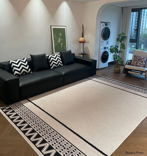 Mid Century Modern Rugs for Living Room, Abstract Contemporary Modern Rugs for Dining Room, Geometric Contemporary Rugs-Art Painting Canvas