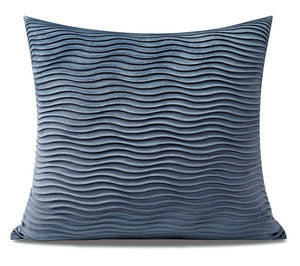 Abstract Blue Decorative Throw Pillows, Large Simple Throw Pillow for Interior Design, Geomeric Contemporary Square Modern Throw Pillows for Couch-Art Painting Canvas