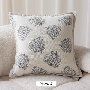 Decorative Throw Pillows for Couch, Embroider Flower Pillow Covers, Farmhouse Flower Decorative Pillows, Modern Sofa Pillows-Art Painting Canvas