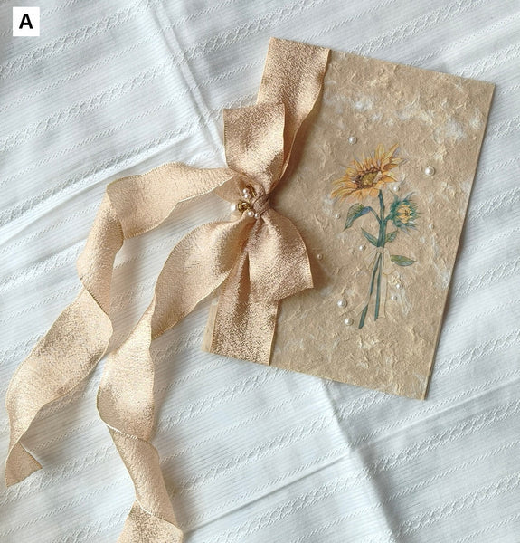 Creative Birthday Greeting Card, Beautiful Valentine's Day Greeting Card, Unique Anniversary Greeting Card to Lovers, Bowknot Greeting Cards, Original Handmade Wedding Greeting Card-Art Painting Canvas