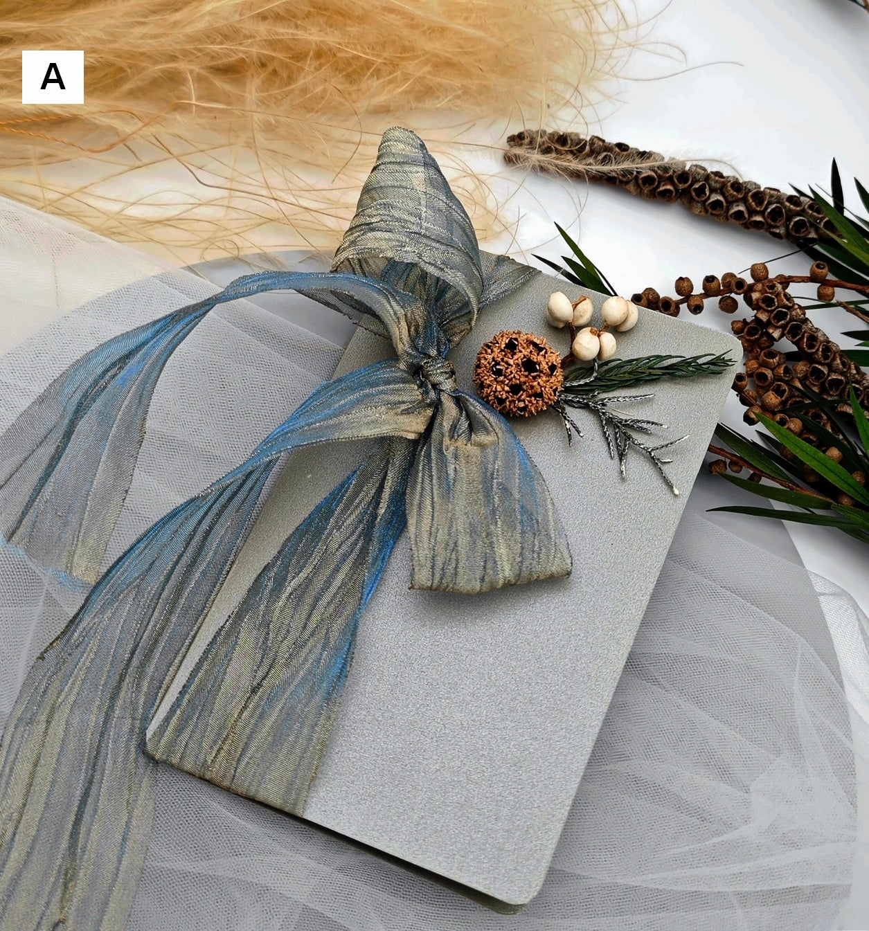 Dried Flower Bowknot Greeting Cards, Original Handmade Anniversary Greeting Card, Creative Birthday Greeting Card, Beautiful Valentine's Day Greeting Card, Unique Wedding Greeting Card-Art Painting Canvas