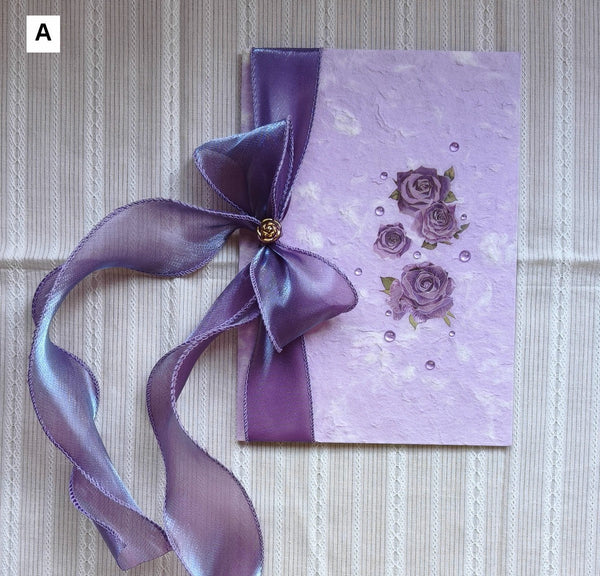 Original Handmade Wedding Greeting Card, Creative Birthday Greeting Card, Unique Anniversary Greeting Card to Lovers, Beautiful Valentine's Day Greeting Card, Bowknot Greeting Cards-Art Painting Canvas