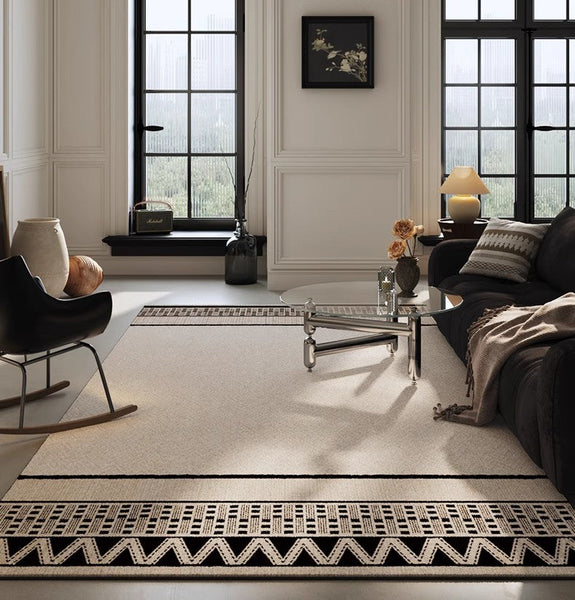 Mid Century Modern Rugs for Living Room, Abstract Contemporary Modern Rugs for Dining Room, Geometric Contemporary Rugs-Art Painting Canvas