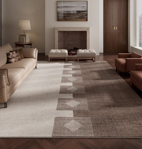 Modern Rugs under Dining Room Table, Mid Century Geometric Carpets, Abstract Modern Rugs for Living Room, Contemporary Modern Rugs Next to Bed-Art Painting Canvas