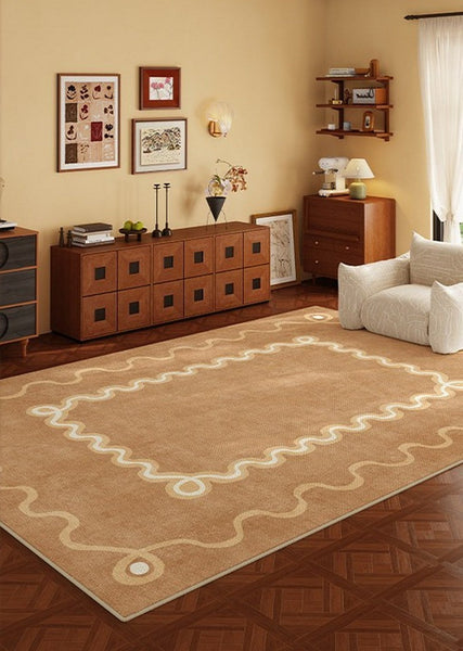 Large Modern Rugs for Living Room, Bedroom Modern Rugs, Dining Room Geometric Modern Rugs, Cream Color Contemporary Modern Rugs-Art Painting Canvas