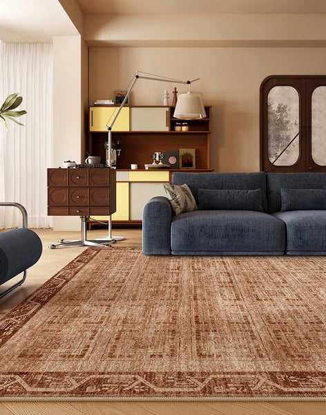 Large Abstract Rugs for Living Room, Mid Century Geometric Contemporary Modern Rugs Next to Bed, Large Modern Area Rugs-Art Painting Canvas